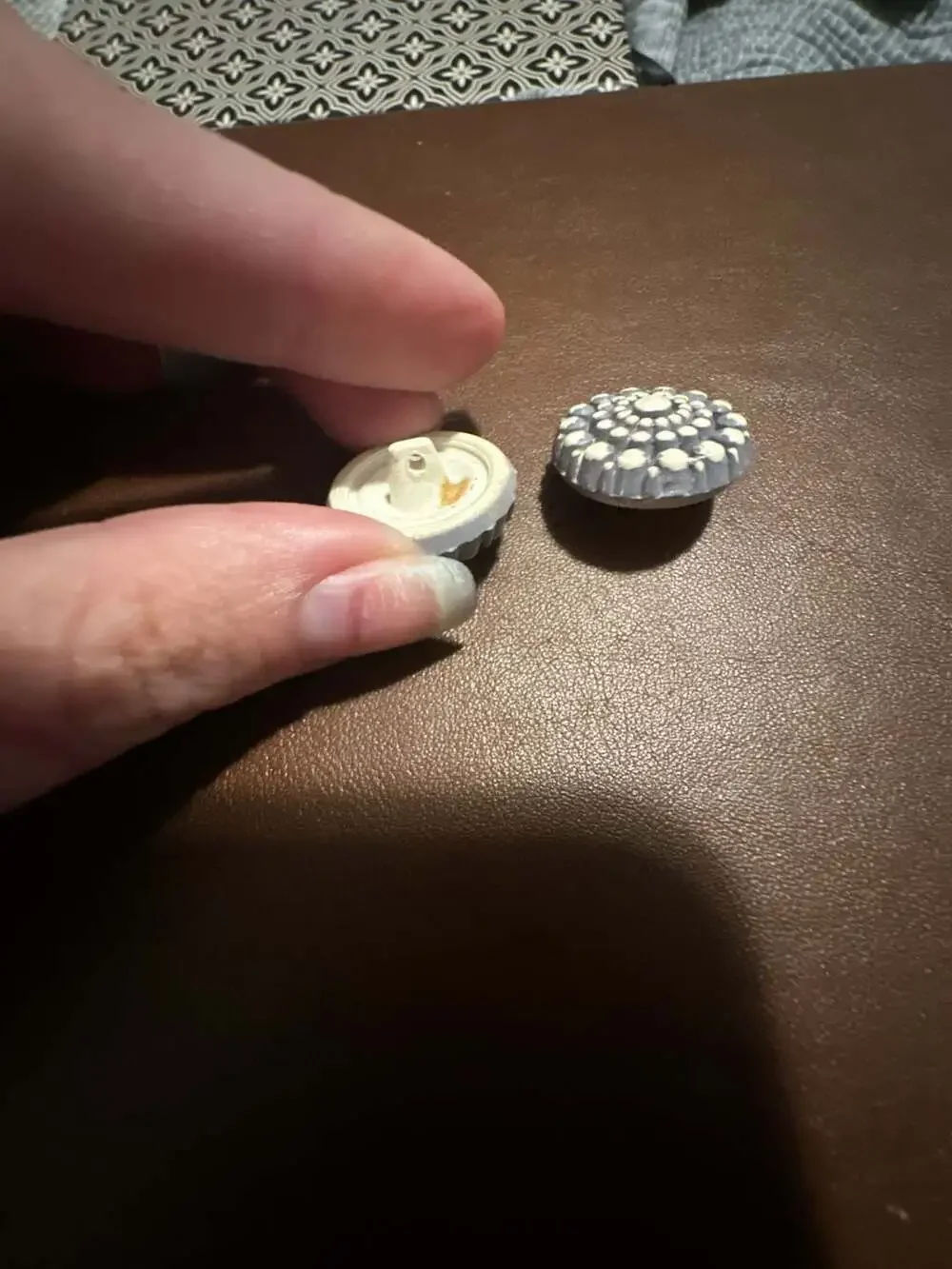 Vintage Domed Blue and White Shank Buttons
